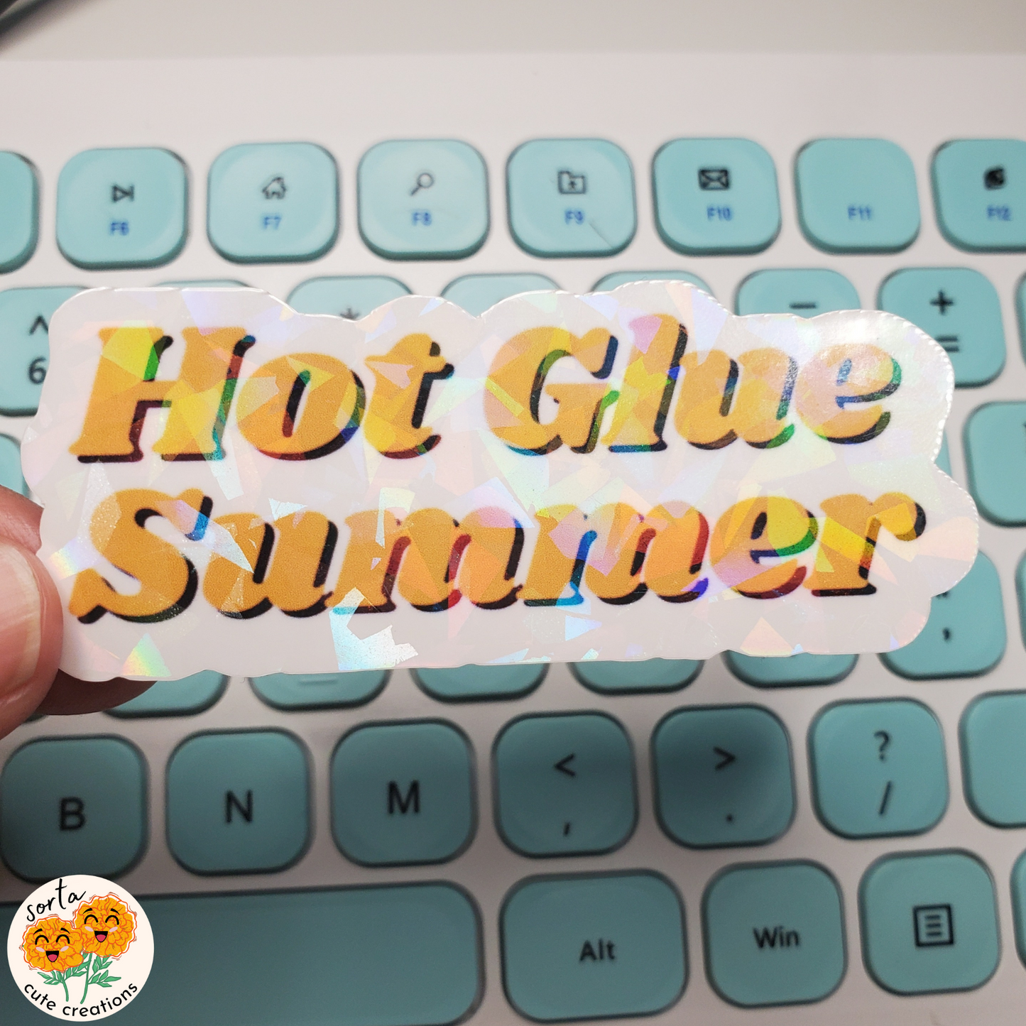 Hot Glue Summer Holographic Sticker